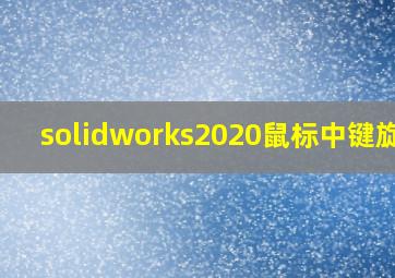 solidworks2020鼠标中键旋转