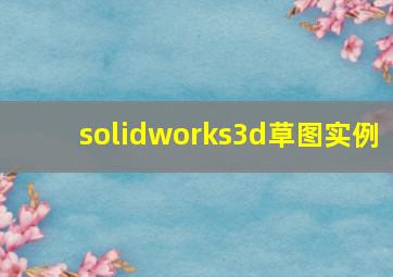 solidworks3d草图实例