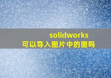 solidworks可以导入图片中的图吗