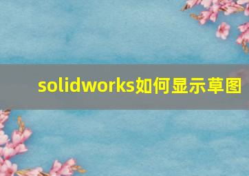 solidworks如何显示草图