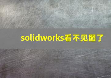 solidworks看不见图了