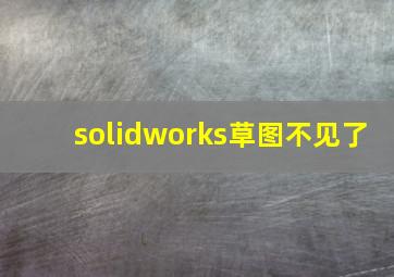 solidworks草图不见了