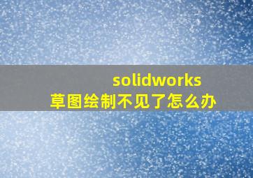 solidworks草图绘制不见了怎么办