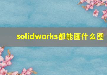 solidworks都能画什么图