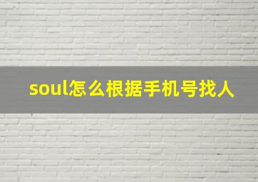 soul怎么根据手机号找人