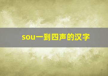 sou一到四声的汉字