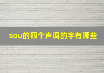 sou的四个声调的字有哪些