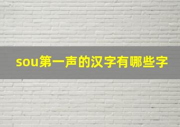 sou第一声的汉字有哪些字