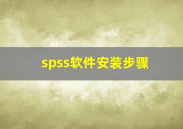 spss软件安装步骤