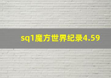 sq1魔方世界纪录4.59