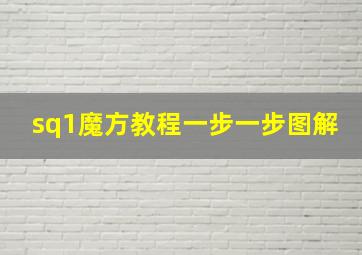 sq1魔方教程一步一步图解