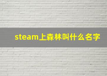 steam上森林叫什么名字