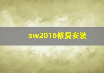 sw2016修复安装