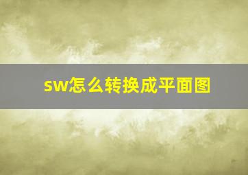 sw怎么转换成平面图