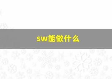 sw能做什么