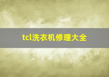 tcl洗衣机修理大全