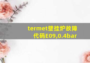 termet壁挂炉故障代码E09,0.4bar