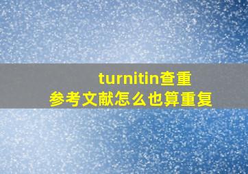 turnitin查重参考文献怎么也算重复