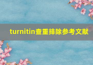 turnitin查重排除参考文献