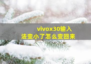 vivox30输入法变小了怎么变回来