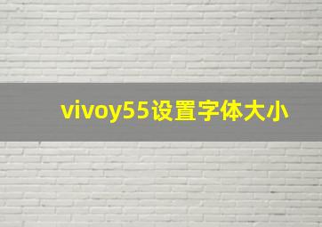 vivoy55设置字体大小