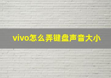 vivo怎么弄键盘声音大小