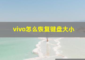 vivo怎么恢复键盘大小