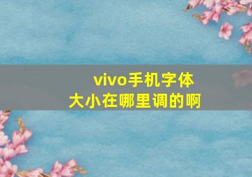 vivo手机字体大小在哪里调的啊