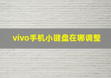 vivo手机小键盘在哪调整