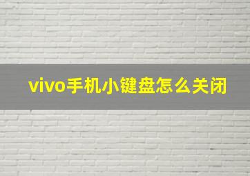 vivo手机小键盘怎么关闭