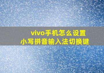 vivo手机怎么设置小写拼音输入法切换键