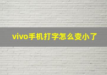 vivo手机打字怎么变小了