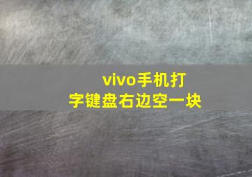 vivo手机打字键盘右边空一块