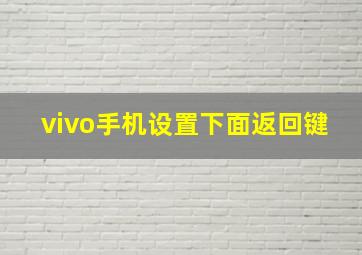 vivo手机设置下面返回键