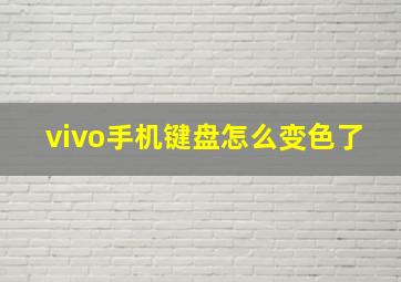 vivo手机键盘怎么变色了