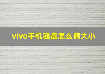 vivo手机键盘怎么调大小