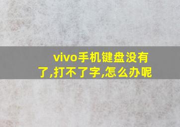 vivo手机键盘没有了,打不了字,怎么办呢