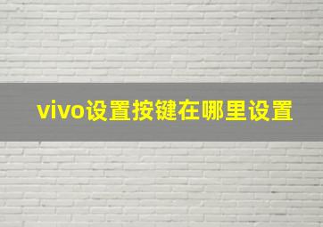 vivo设置按键在哪里设置