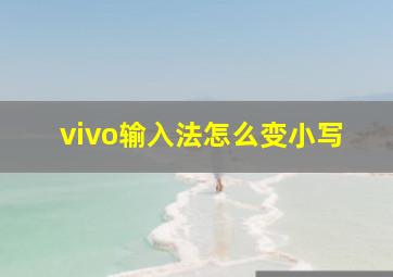 vivo输入法怎么变小写