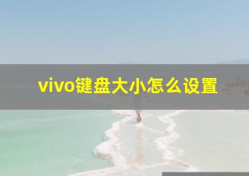 vivo键盘大小怎么设置