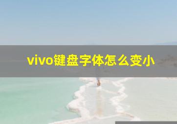 vivo键盘字体怎么变小