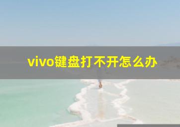 vivo键盘打不开怎么办