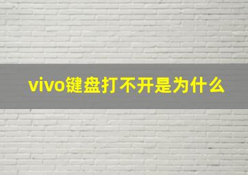 vivo键盘打不开是为什么