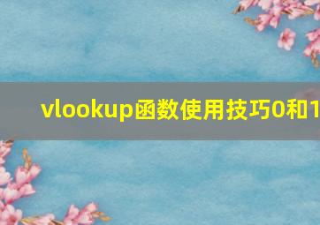 vlookup函数使用技巧0和1