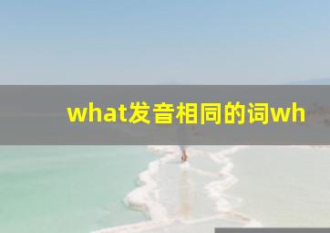 what发音相同的词wh