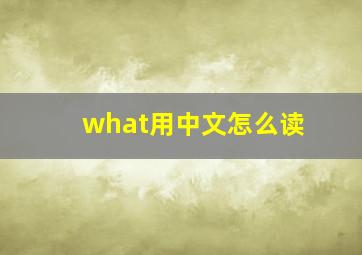 what用中文怎么读