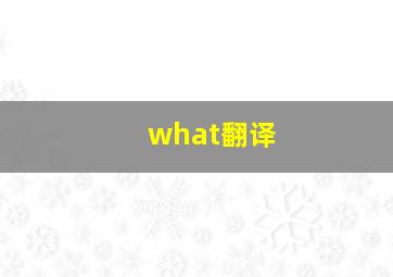 what翻译