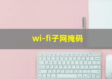 wi-fi子网掩码