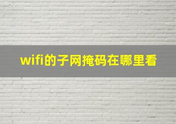 wifi的子网掩码在哪里看