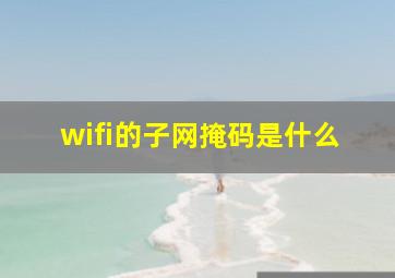 wifi的子网掩码是什么